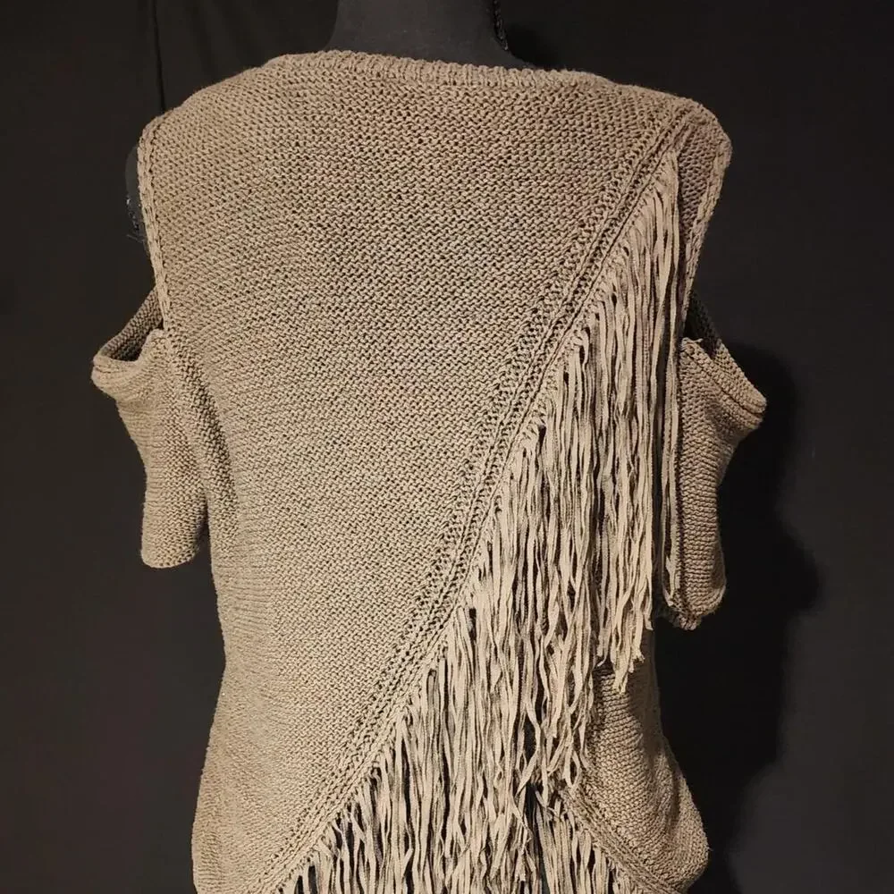 BCBGMaxAzria tan fringe